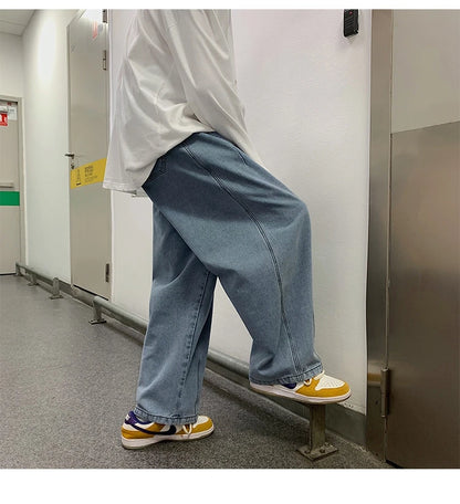 Men Wide Leg Jeans Loose Straight Baggy Denim Pant Men's Women's Streetwear Skateboard Pants Oversized Hip Hop Casual Trousers Street King Limited