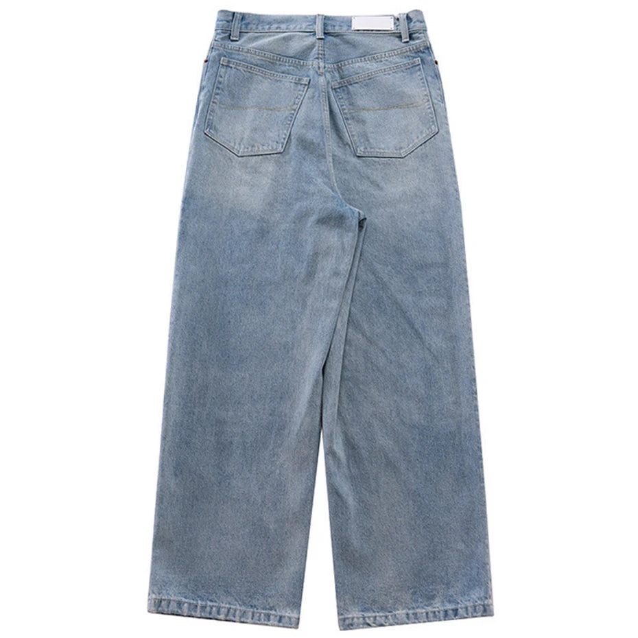 hi street blue jeans men loose wide leg denim pants vintage harajuku streetwear jeans trousers for male unique jeans style 5191