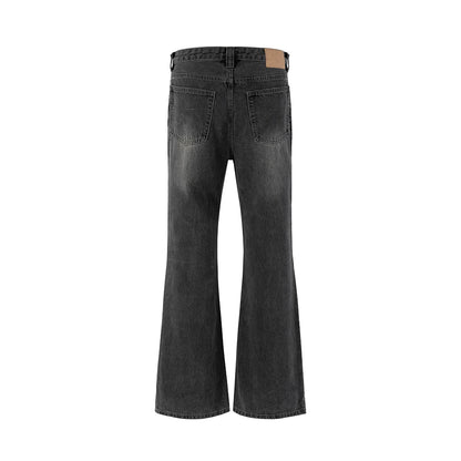 distressed micro rugged mud dyed boot cut jeans unisex straight y2k pantalones hombre casual washed denim pants oversized stacked flare jeans