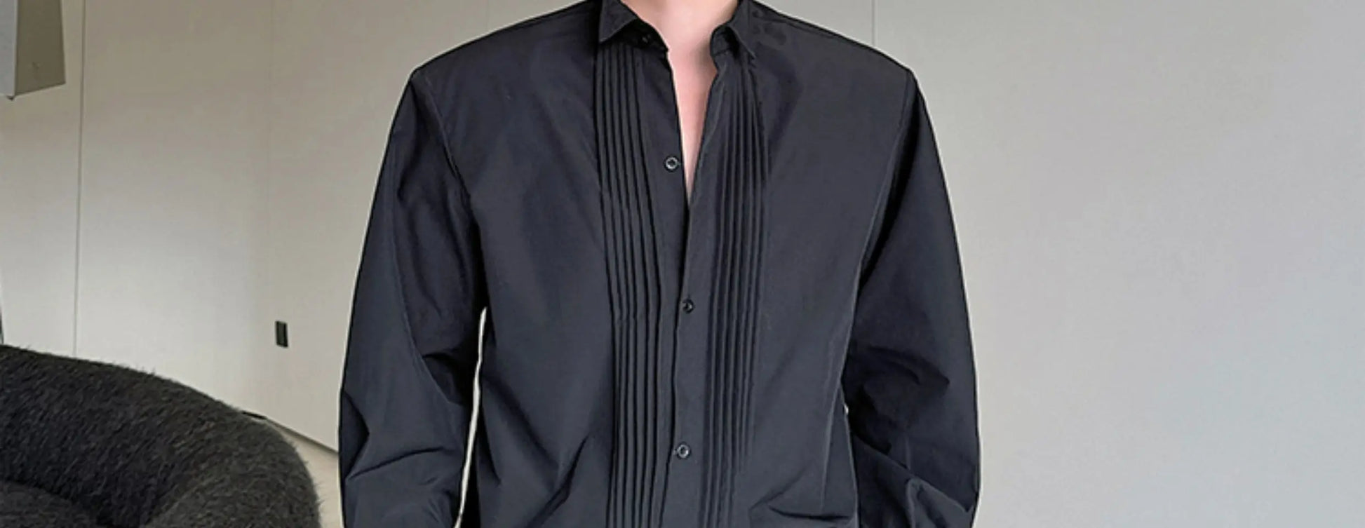Men French Vintage Fashion Business Casual Long Sleeve Loose Dress Shirts Man Korean Streetwear Party Shirt Blouses Street King Limited