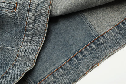 24fw kanye west yzy brand fashion high street heavy weight denim jacket worn quality jacket coat for men unique jeans style 84