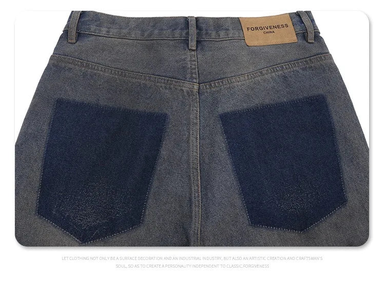 Cut Jeans with a mud-dye knife Street King Limited