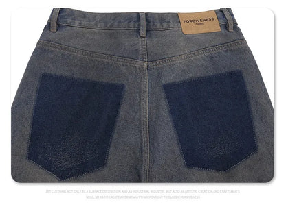 Cut Jeans with a mud-dye knife Street King Limited