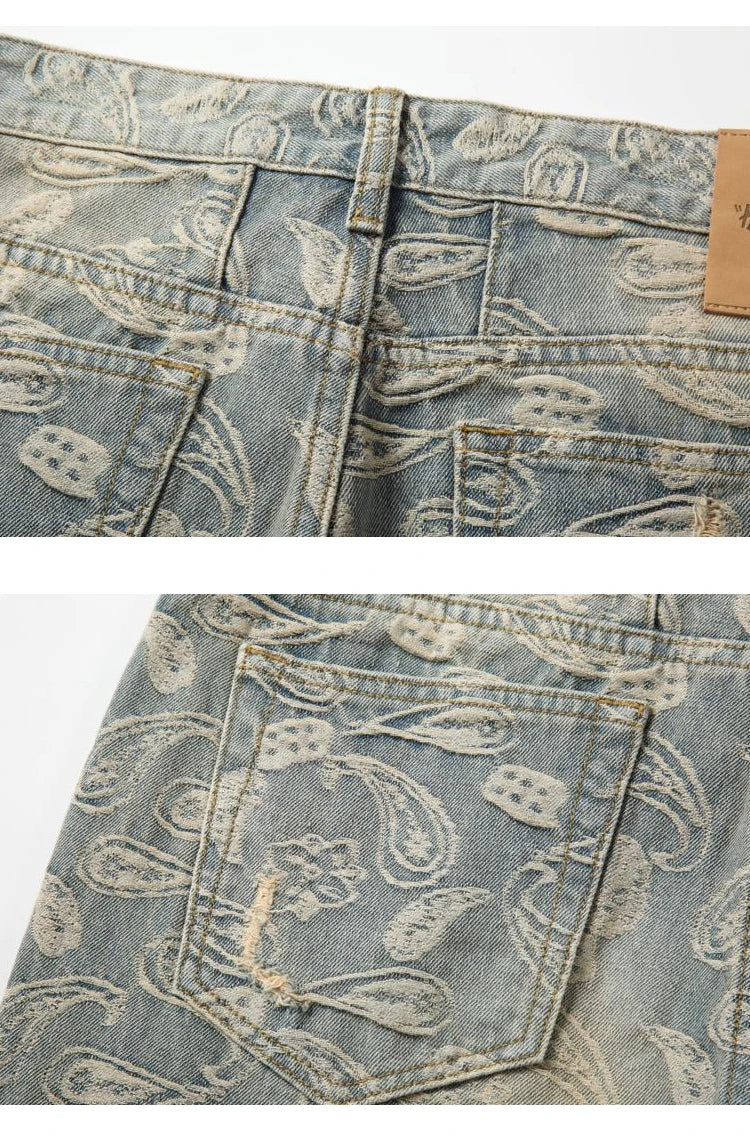 fashion paisy denim jeans mens destoryed holes zipper jeans pants hip hop streetwear new summer casual joggers loose jeans pants unique joggers style 1239