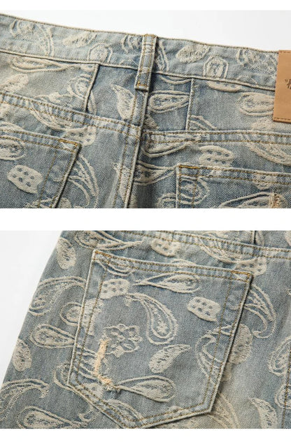 fashion paisy denim jeans mens destoryed holes zipper jeans pants hip hop streetwear new summer casual joggers loose jeans pants unique joggers style 1239