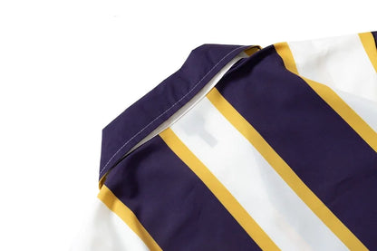 Dark Icon Big Stripe Hawaiian Shirt Men Summer Vintage Street Men's Shirt Short Sleeve Male Blouse Street King Limited