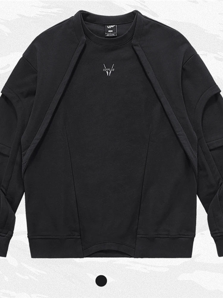 2025 New Patchwork Crewneck Sweatshirt Men's Embroidered Design Long Sleeve Sudaderas Para Hombres High Street Y2K Tracksuit Street King Limited