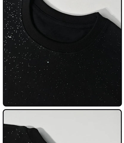 Summer cotton loose round neck starry sky short sleeved men and women American street trend personalized printed T-shirt top Street King Limited