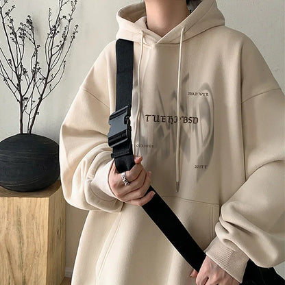 New Gothic Letter Printed Hoodies For Men Autumn Hip Hop Oversized Hooded Sweatshirt Y2K Streetwear Graphic Hoodie Tracksuit Street King Limited