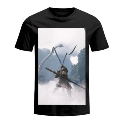 Black Myth Wukong Printed Oversized Short-sleeved Top Men Y2k American Street Casual Breathable Cotton Round Neck T-shirt Women Street King Limited