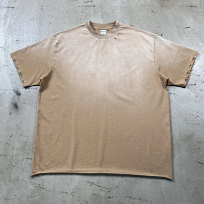 2024 Spring Summer New in Tops Tees Trendy Spray Dye Cut Damaged Washed Y2k Clothes Men's Short Sleeved T-shirt Oversized Street King Limited