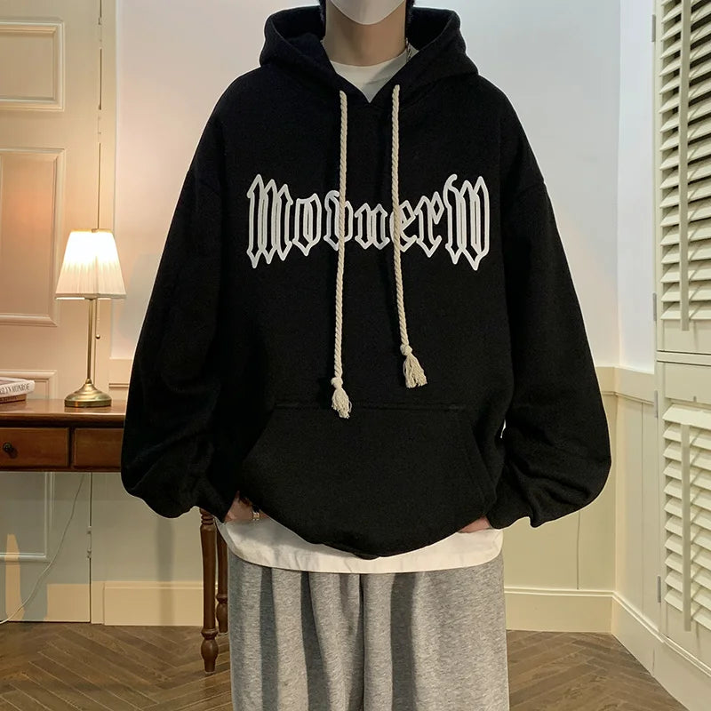 Autumn Vintage Gothic Letter Foam Printed Hooded Sweatshirts Hombre Casual Streetwear Hip Hop Hoodies Y2K Pullover Baggy Hoody Street King Limited