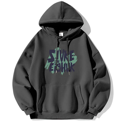 Autumn Design Letter Print Fleece Hoodies For Men Fashion Hip Hop Oversized Sweatshirt Y2K Streetwear Pullover Hoodie Clothing Street King Limited