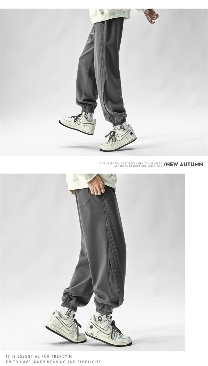autumn casual joggers sports pants mens high street baggy breasted trousers 2024 new harajuku fashion y2k gym sweatpants unique joggers style 14