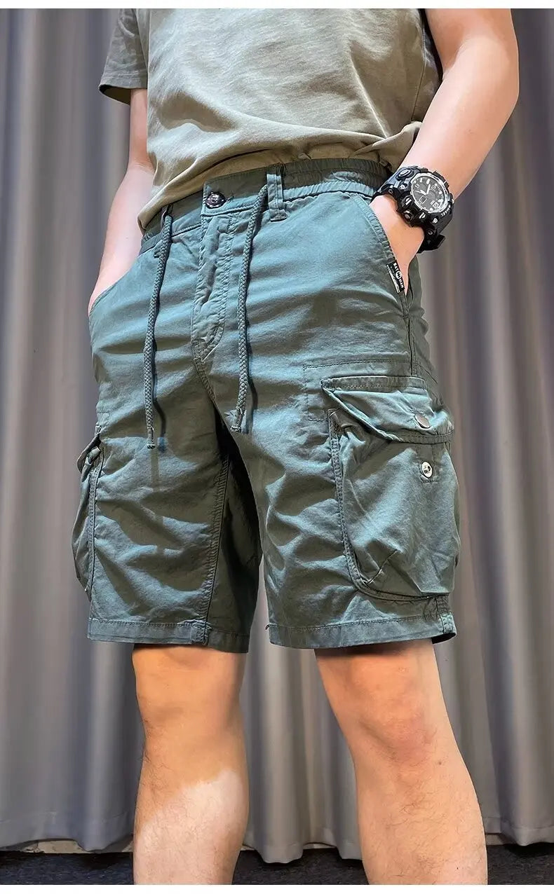 Men Trend Cargo Shorts Cotton High Quality Hot Sale Hip Hop Punk Wash Military Multi-pocket Casual Male's Outdoor Straight Short Street King Limited