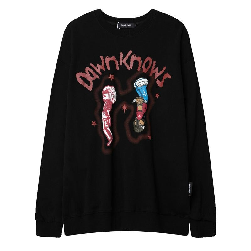 "Don't Know" Unisex Men Women Streetwear Graphic Sweatshirt Daulet Apparel