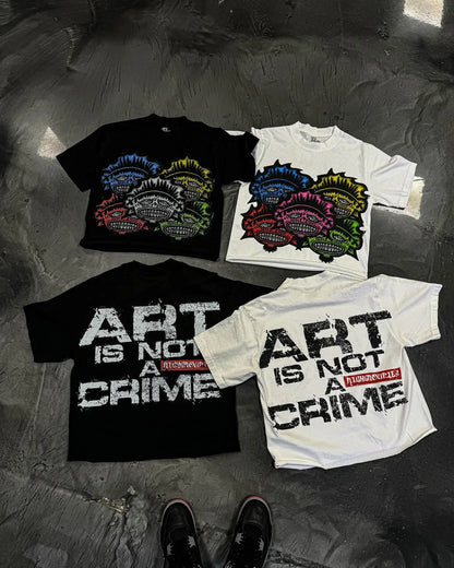 American Gothic trendy cartoon pattern oversized short-sleeved T-shirt men's Y2K streetwear Harajuku casual loose couple tops Street King Limited