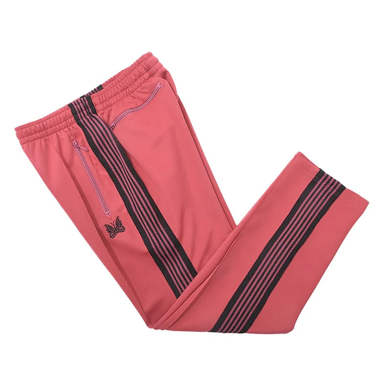 blue pattern embroidery casual motion pants men woman fashion street side edge weaving straight cylinder trousers unique default style 4566