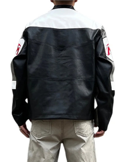 racing jackets fashion letter embroidery patchwork zipper jacket coats men hip hop pu lether outerwear casual streetwear jackets menswear bottoms