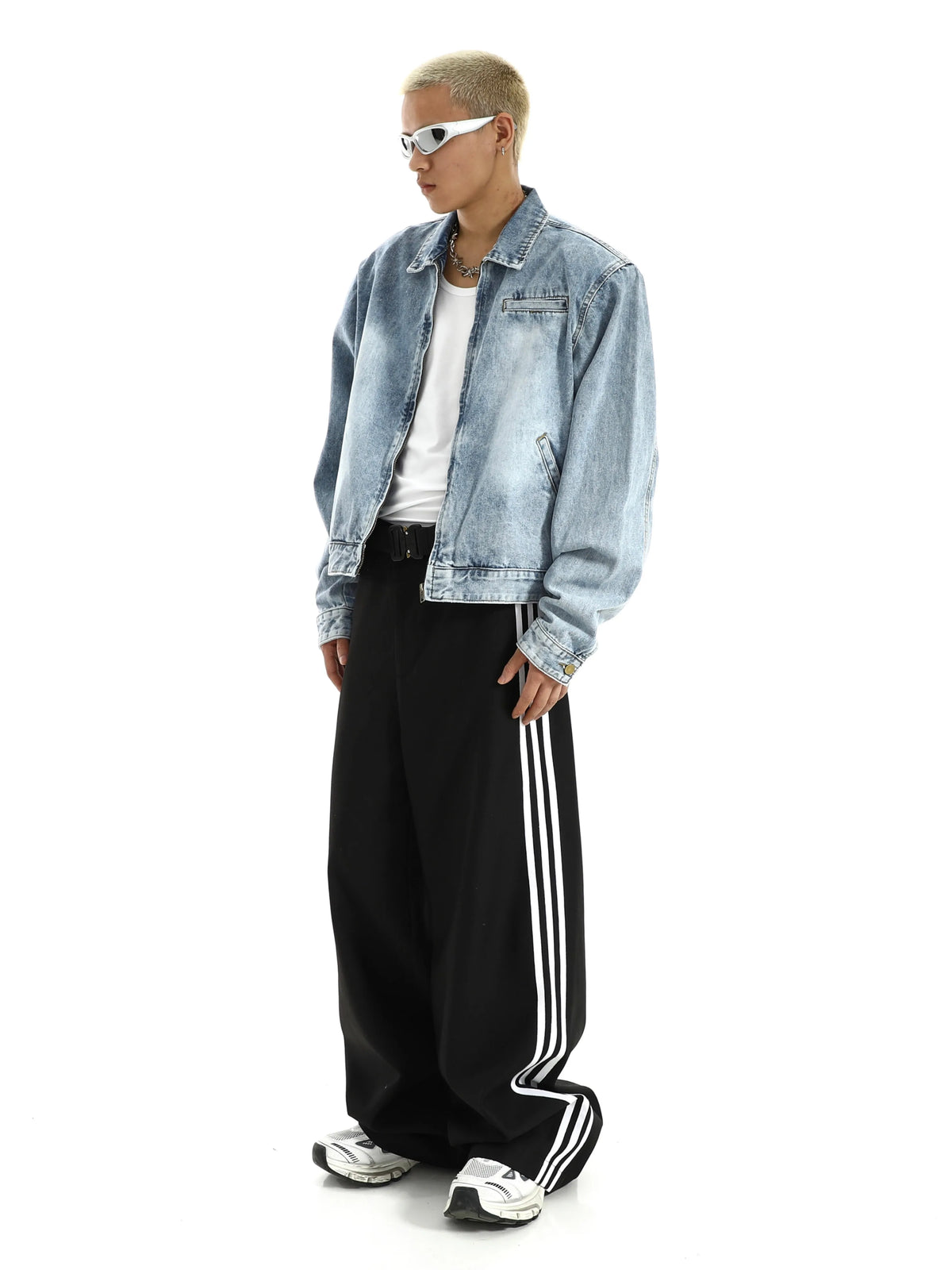wide shoulder harajuku denim jacket coat mens fashion hip hop distressed washed jeans outerwear casual streetwear jeans jackets unique jeans style 3976