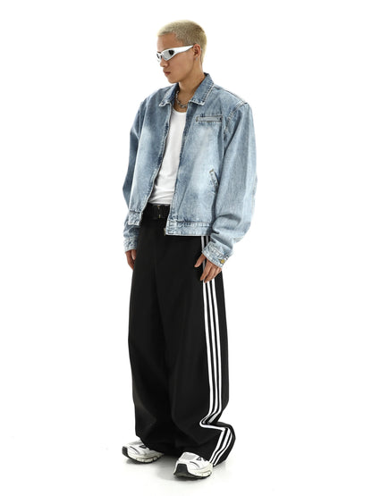 wide shoulder harajuku denim jacket coat mens fashion hip hop distressed washed jeans outerwear casual streetwear jeans jackets unique jeans style 3976