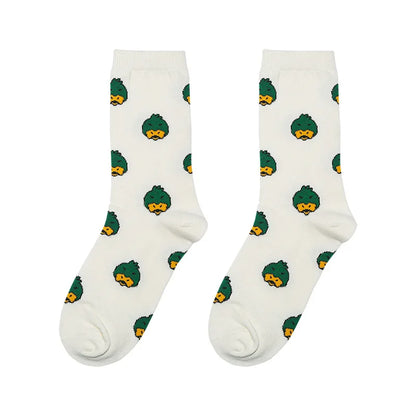 New Novelty Men embroidered Duck Tiger Street Skateboard Harajuku Athlete Socks Parkour Street Cotton Hip Hop one size 22CM a707 Street King Limited