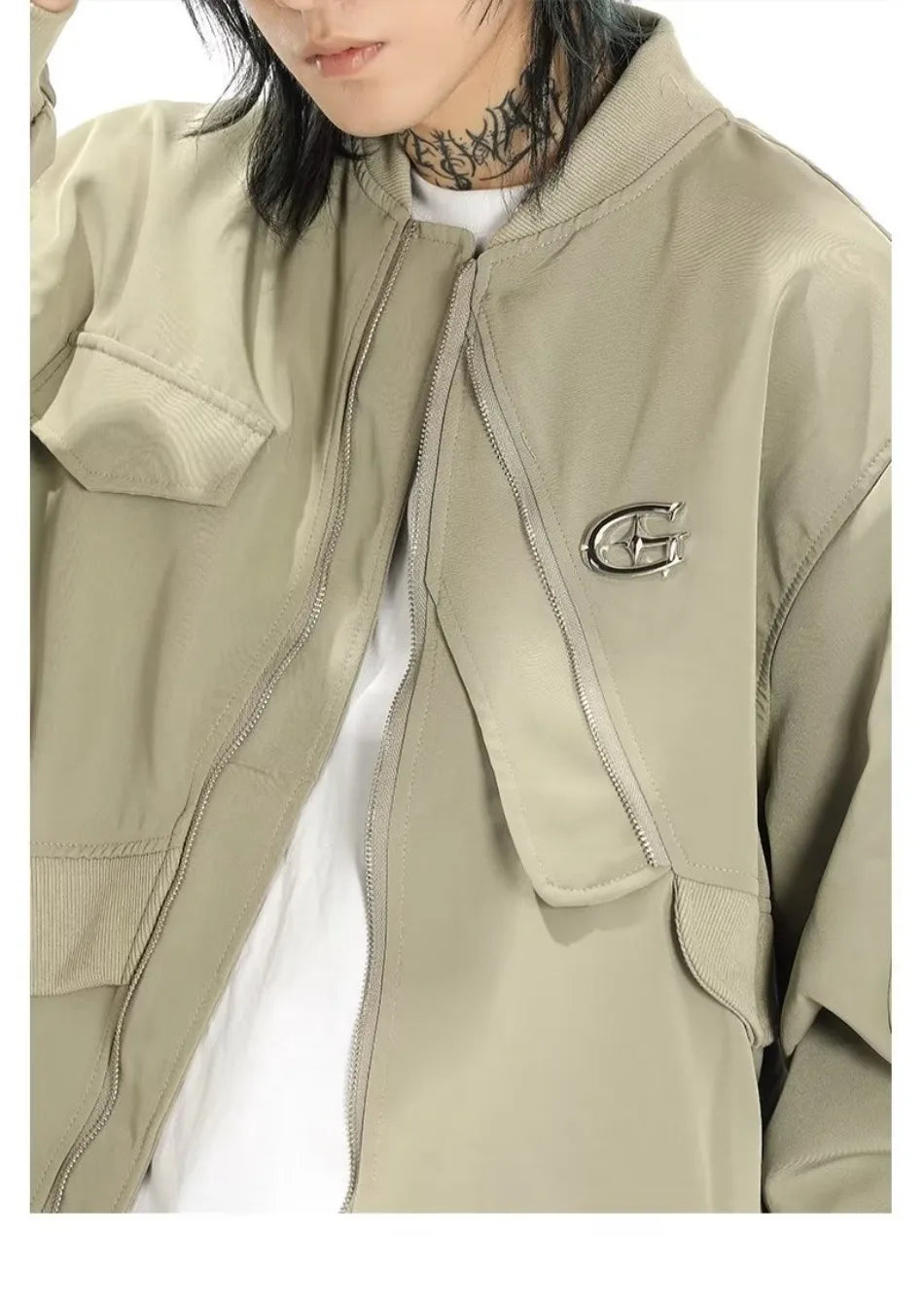 american street pilot jacket mens spring irregular trend loose tooling male coats zipper multiple pockets couple baseball jersey unique default style 3297