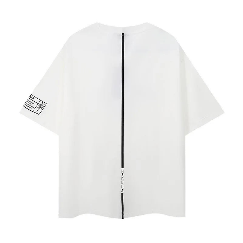 New HACULLA T-shirt Men Woman Chaopai Graffiti Street Art Printing Summer Loose Casual O-Neck Cotton Top Tees Street King Limited