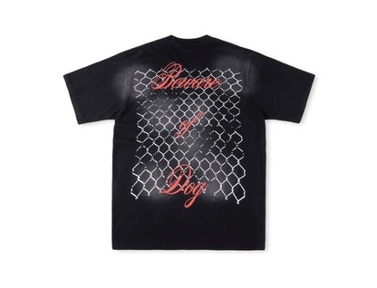 24SS HS Brand Fashion Beware Of Dog Tee High-Street Retro Washed Print Cotton Short Sleeve Tops T-Shirt Street King Limited