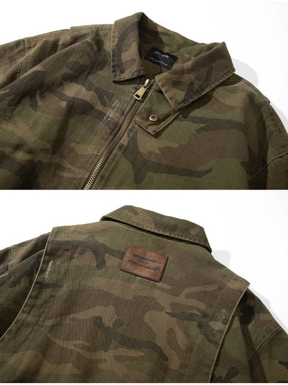 camouflage cargo motorcycle jacket men streetwear hip hop fashion retro loose casual short bomber jacket girl boyfriend coat military streetwear pants