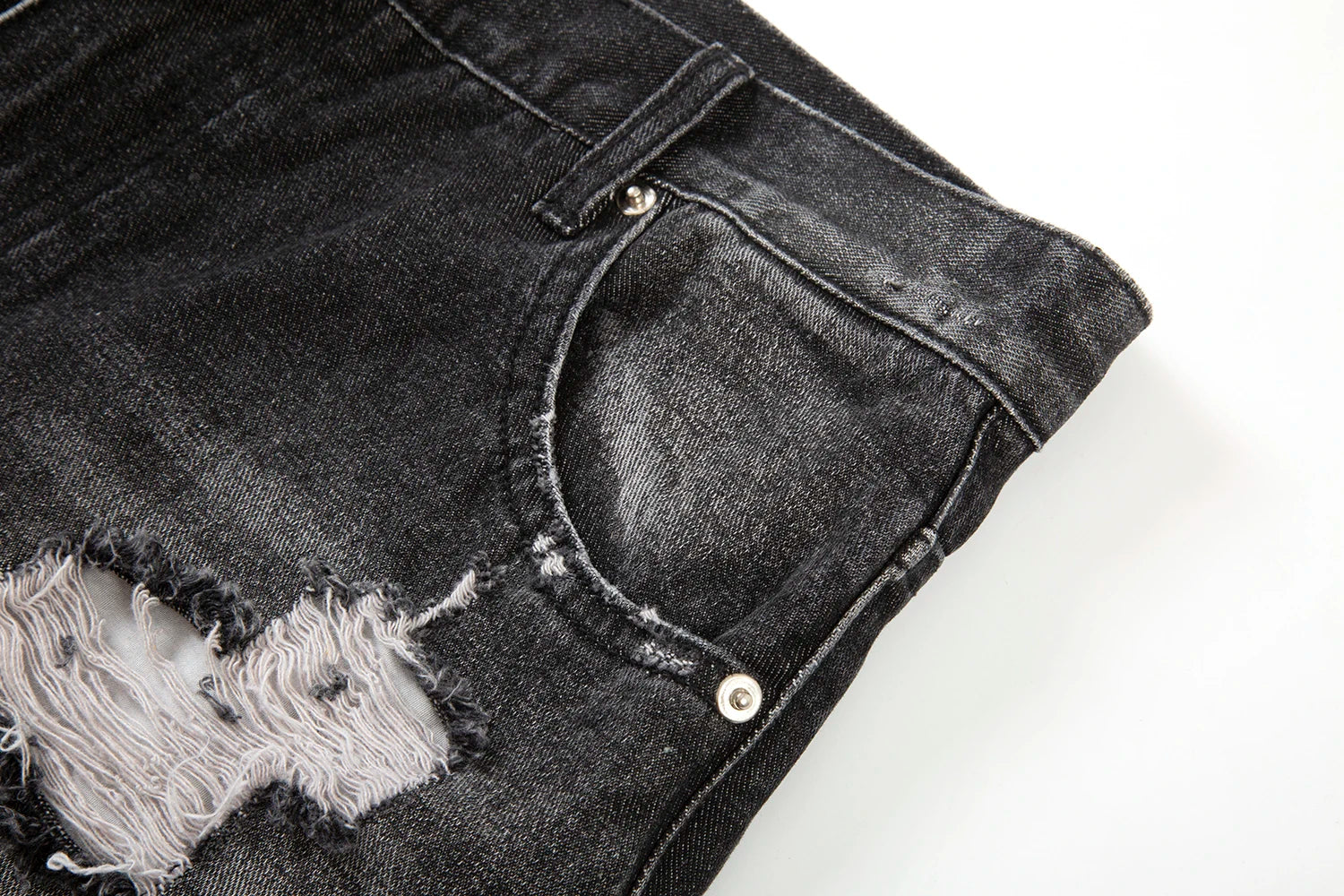 Hip Hop Washed Knee Hole Baggy Wide Leg Casual Jeans for Men Y2K Ripped Loose Distressed Denim Trousers Oversized Cargo Pants Street King Limited
