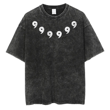 Trendy American Street Y2K Men's Retro Washed Hip-hop T-shirt Summer Ins Niche Pattern Printed Couple Personalized Tops Street King Limited