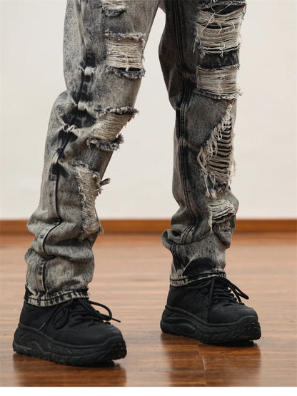 destroy distressed ripped denim jean pants new fashion biker jeans streetwear slim pants jogger y2k mens jeans skinny jeans men unique joggers style 1433