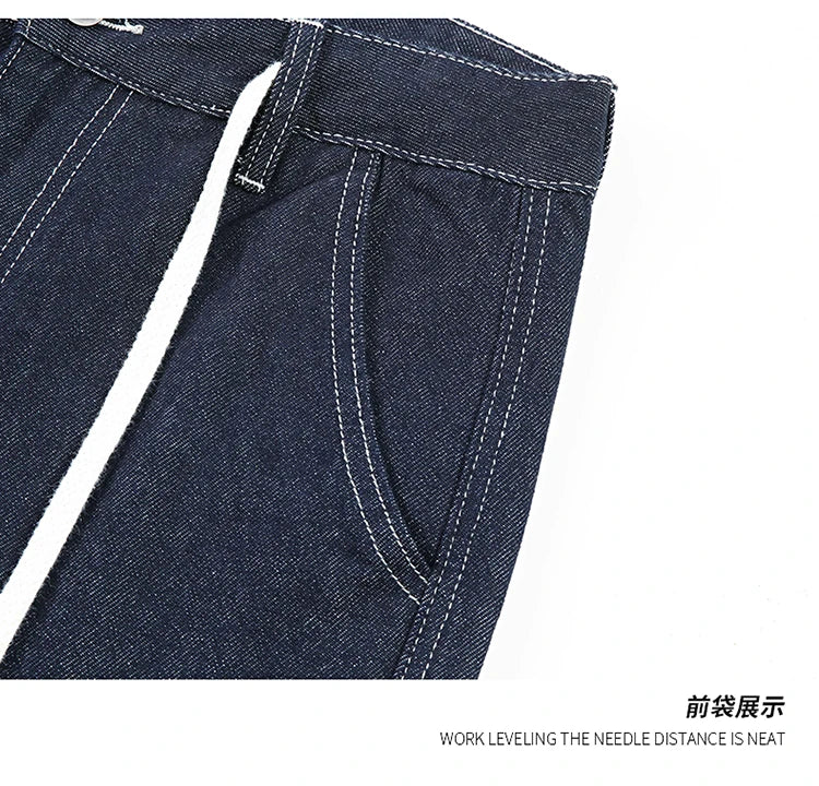 men autumn summer streetwear fashion plus size loose casual straight cargo jeans pant campus boy jeans trousers unique cargo style 2281
