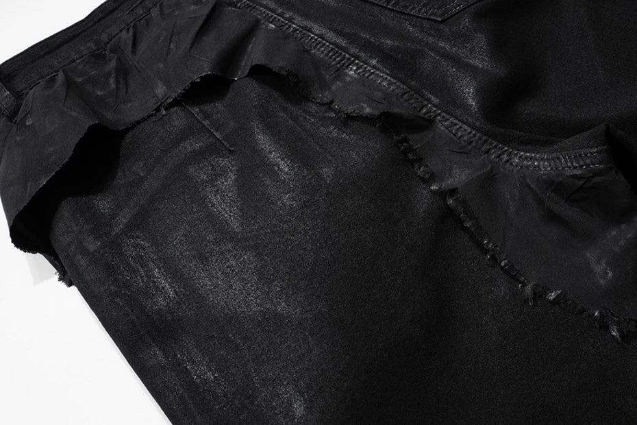 hi street flared jeans men broken patchwork denim pants streetwear harajuku luxury designer black jeans trousers male unique jeans style 474