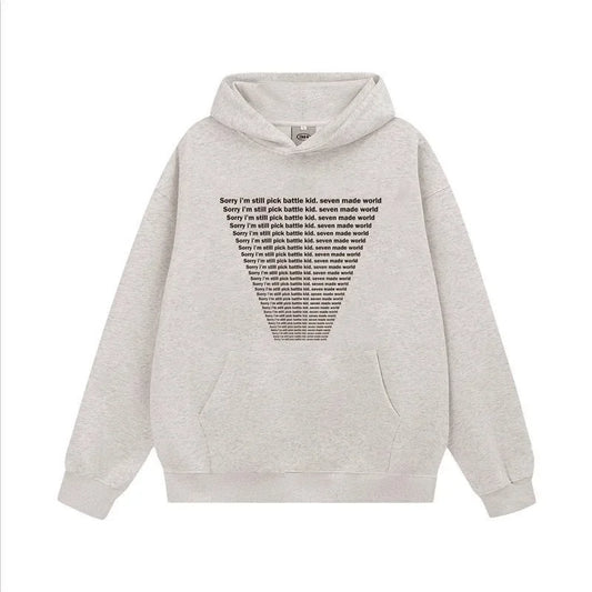 Oversized Flame Graphic Hoodie for Men