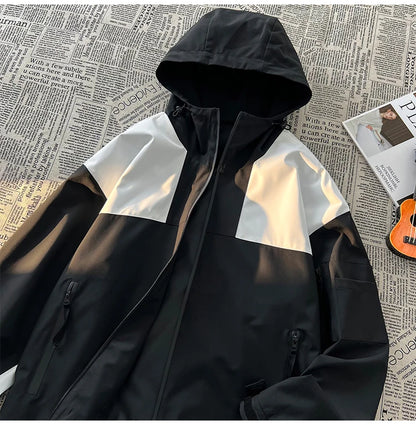 american style clash color waterproof jacket for men new outdoor climbing windbreaker casual punching jackets male coats unique default style 5153