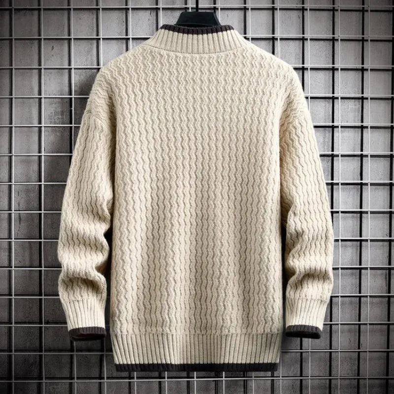 Brand Clothing Men's Loose Pullover Male Slim Fit Fashion Knitted Sweater Man  Thick Warm Pull Homme Retro Stripe Sweaters 4XL Street King Limited