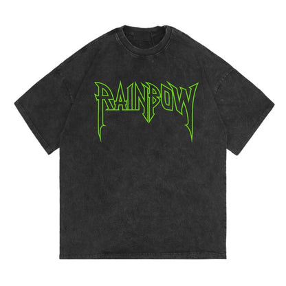 Rainbowtouches Washed Men's T Shirt Vintage Oversized Unisex Dragon Print Design High Street Graphic Fashion Loose Mens T Shirts Street King Limited
