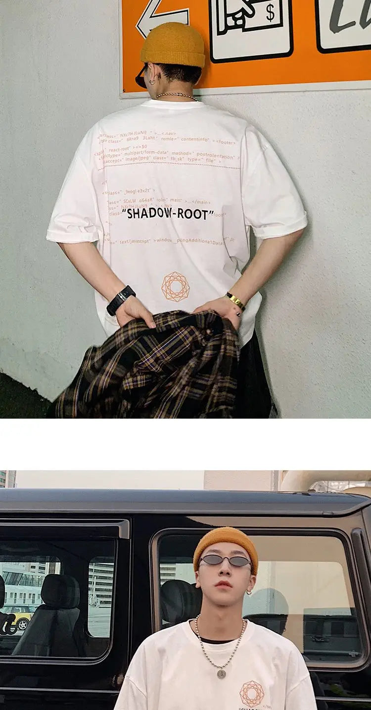 Summer quarter-sleeved men's T-shirt ins clothes trend Korean style loose mid-sleeve short-sleeved T-shirt half-sleeved T shirts Street King Limited