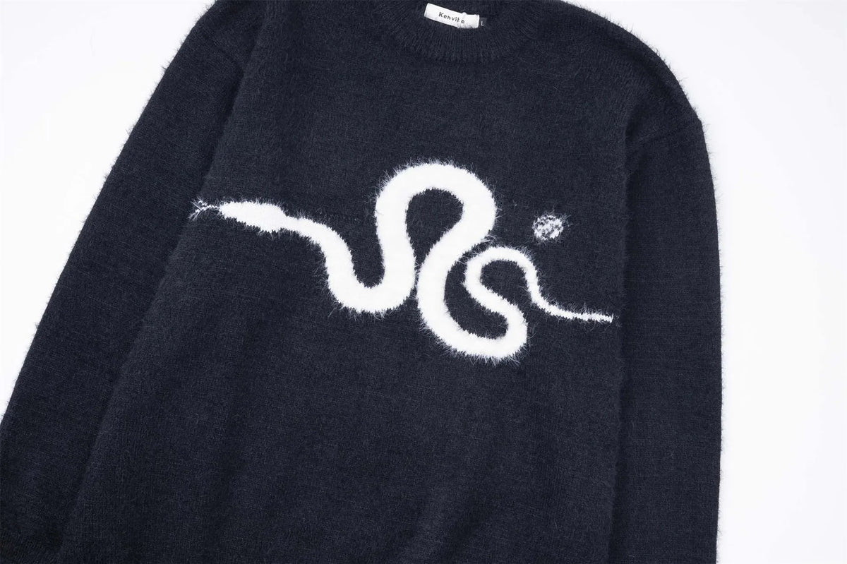 New 2024 Men Luxury Gentleman Embroidered Snakes Cotton Knit Casual Sweaters Pullover Asian Size High Drake #726 Street King Limited