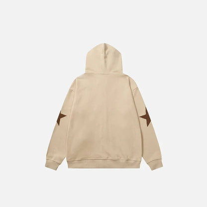 American Zip Up Hoodie Jacket Y2K Grunge Vintage Star Patch Punk Gothic Loose Hooded Sweatshirt Coat Harajuku Cotton Streetwear Street King Limited