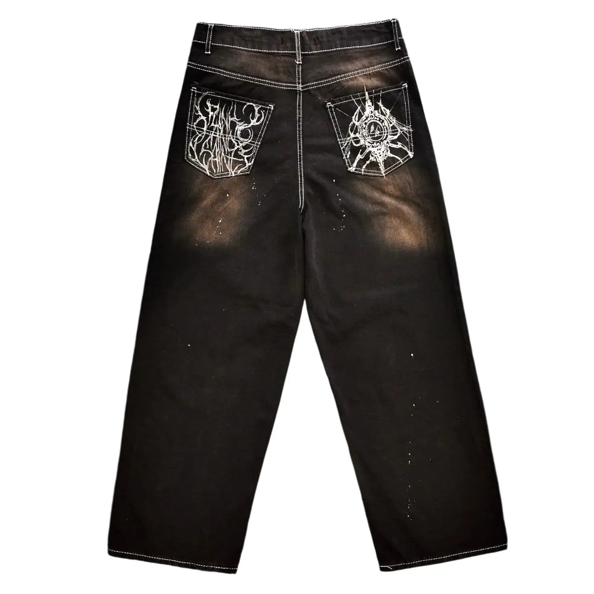 harajuku high street y2k baggy jeans punk popular print wide leg denim pants jeans streetwear trouser men clothing ripped baggy denim