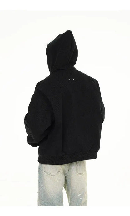 spring autumn hood bomber jacket men streetwear fashion loose casual hooded short cargo jacket cityboy coat outerwear unique cargo style 247