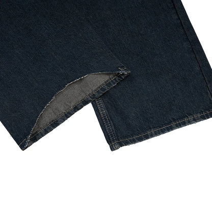 men vintage blue jeans luxury designer patchwork baggy denim pants loose straight jeans trousers denim street jeans