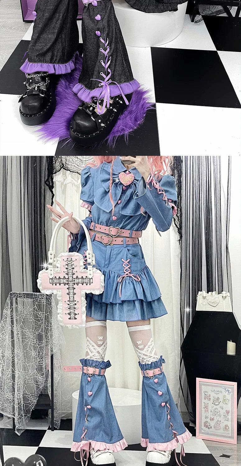 Y2K Set Sweetheart Spicy Girl dress skirt sets Women's 2023 Summer Bubble Sleeve Bowtie Campus Style 2 piece sets womens outfits Street King Limited