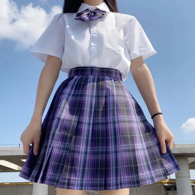 Jk Uniforms Gyaru School Uniform for Girl Student Pleated Skirt Uniform Set Women Short Sleeve Bow Tie Seifuku Japanese Style Street King Limited