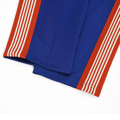colorful blue motion casual pants men woman trend side edge weaving embroidery drawstring loose joggers sweatpants unique joggers style 5256