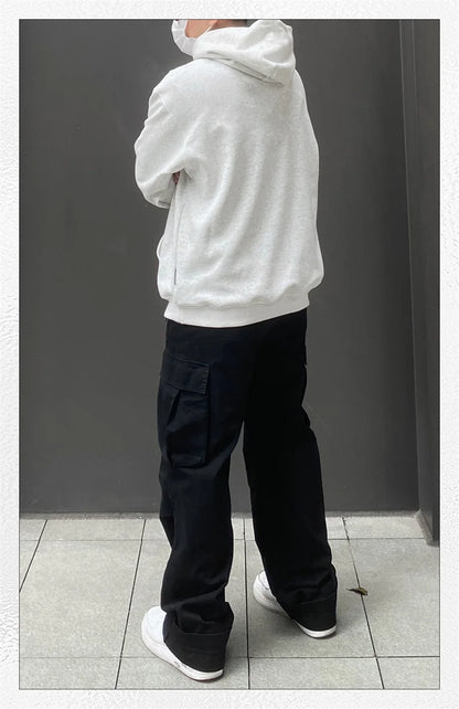 Oversized Flame Graphic Hoodie for Men