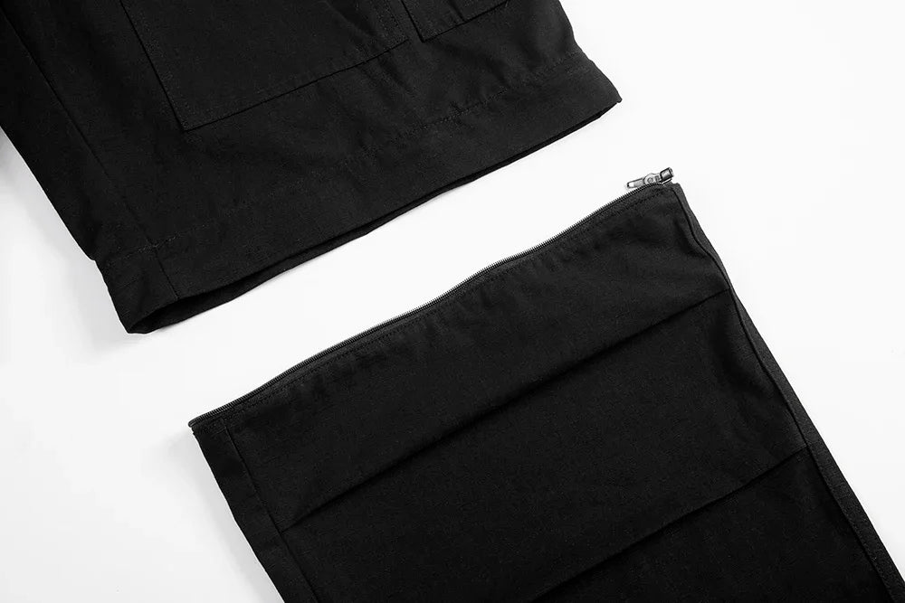 y2k knee detachable multi pockets camouflage cargo pants mens streetwear patchwork baggy overall ropa hombre oversized trousers unique cargo style 2409